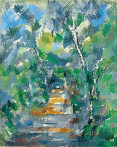 Waldszene (Pfad von Mas Jolie zum Château Noir) von Paul Cézanne